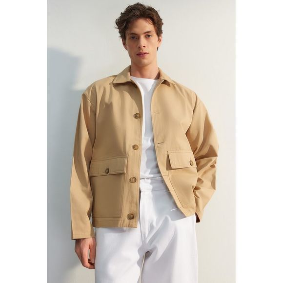 NWT Trendyol Men Regular fit Shirt collar Woven Jacket - Picture 2 of 13